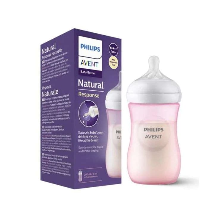 Avent Natural response biberon 1mois+ rose 260 ml