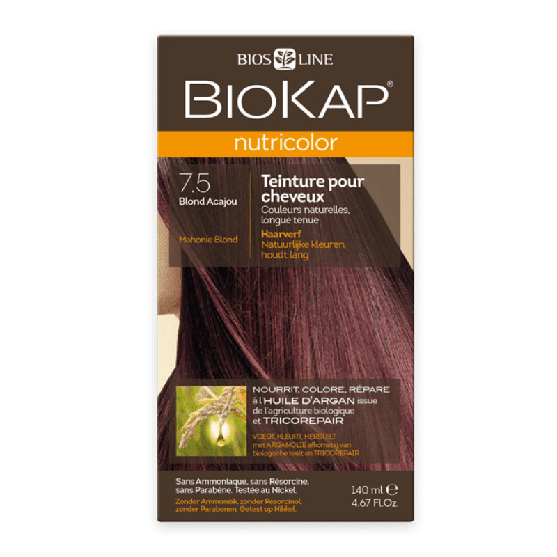 BioKap Nutricolor 7.5 Blond Acajou - Coloration Végétale Cheveux – coloration cheveux
