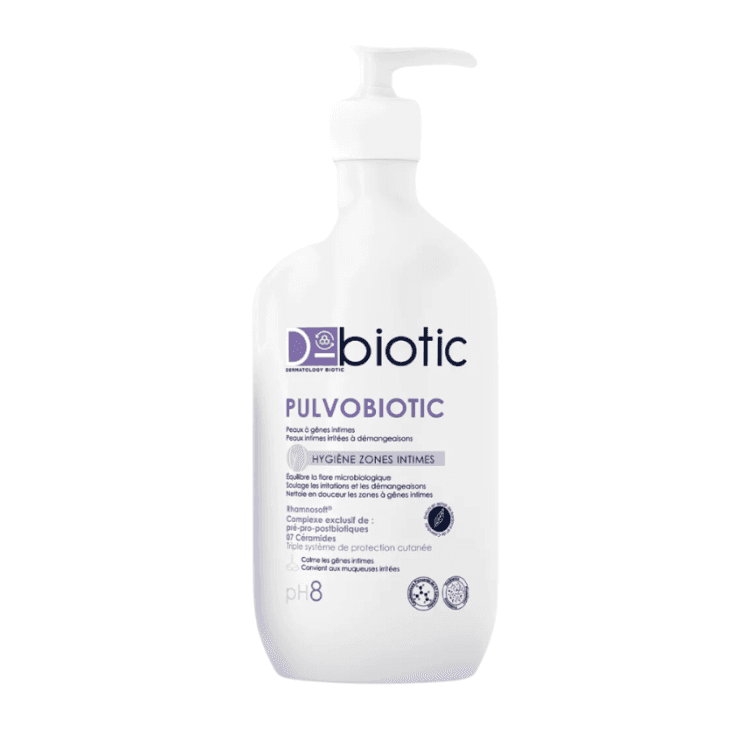 D-Biotic Pulvobiotic hygiène zone intime ph 8 peau irrite 500 ml