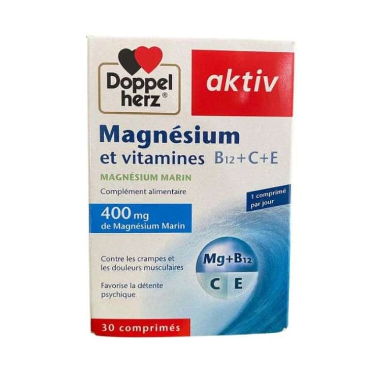 Doppel Herz Aktiv magnésium et vitamines b12+c+e 30 comprimés