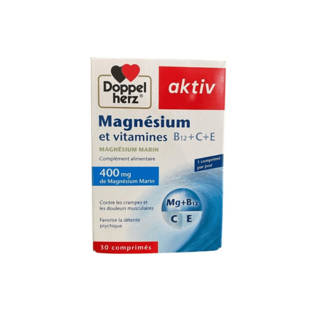 Doppel Herz Aktiv Magnésium & Vitamines - Boîte de 30 comprimés – complément alimentaire