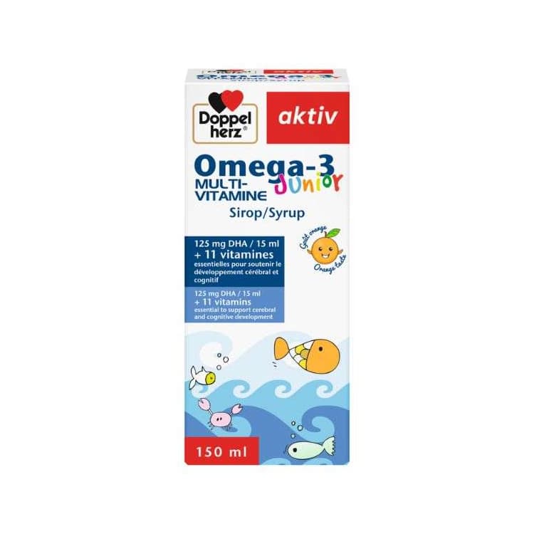 Doppel Herz Omega 3 multi vitamine junior goût orange 150 ml