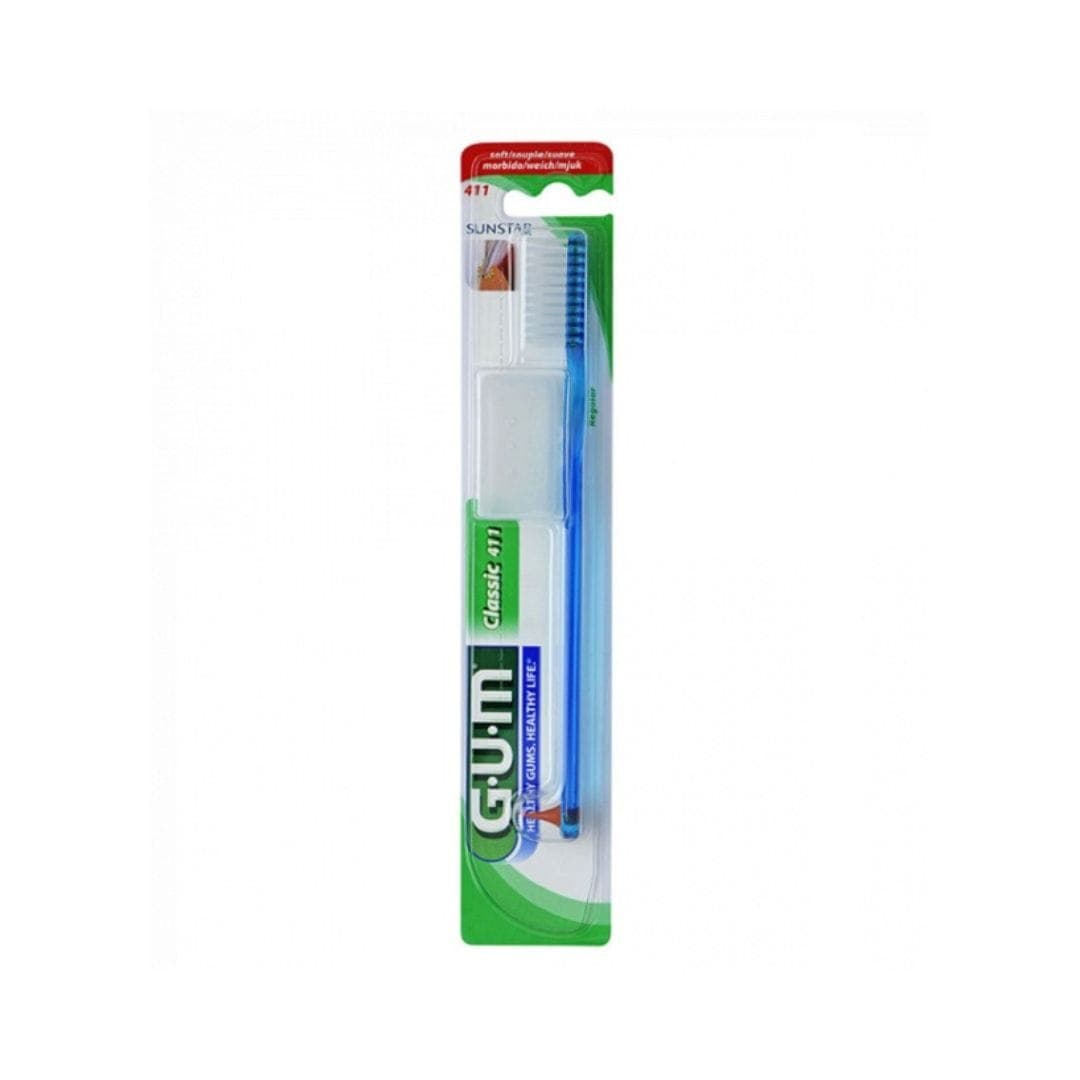 GUM Brosse à Dents Classique Souple 411 – brosse à dents