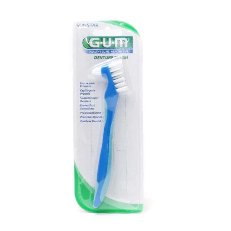 GUM Brosse a dents prothese spécial dentier avec 2 tetes ref 201