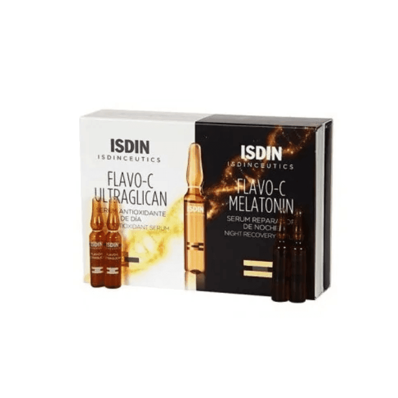 ISDIN Isdinceutics Flavo-C Sérum Jour et Nuit 24h - Pack de 4 Ampoules – sérum visage