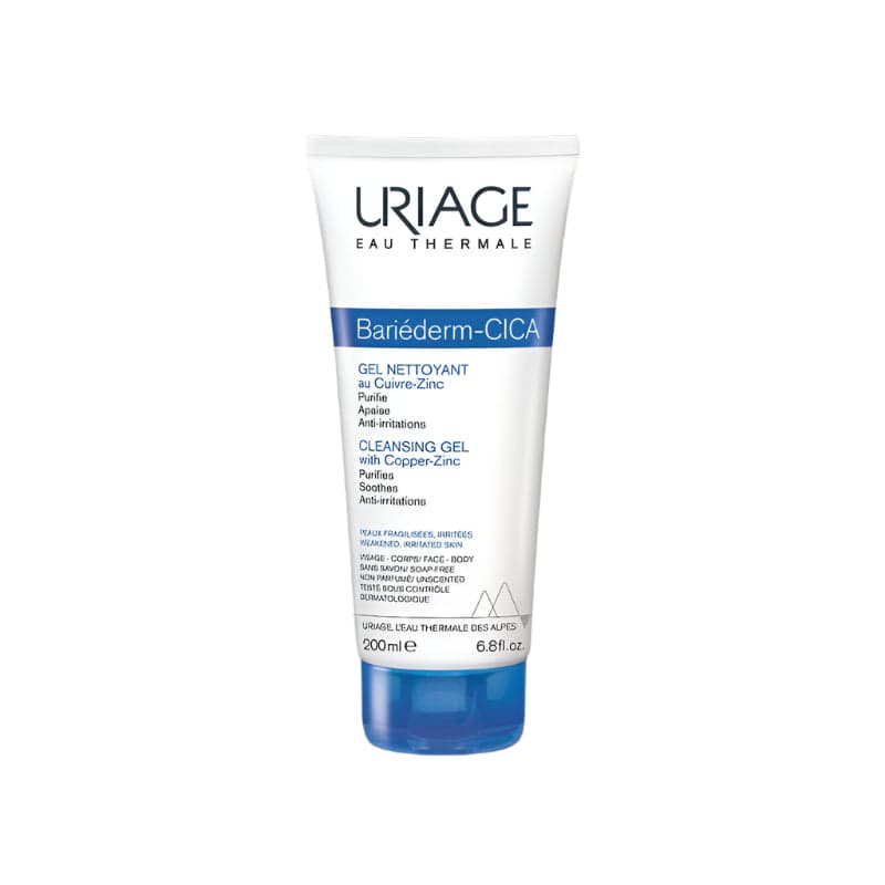 Uriage Bariéderm CICA Gel Nettoyant Apaisant au Cuivre-Zinc 200 ml – nettoyant visage