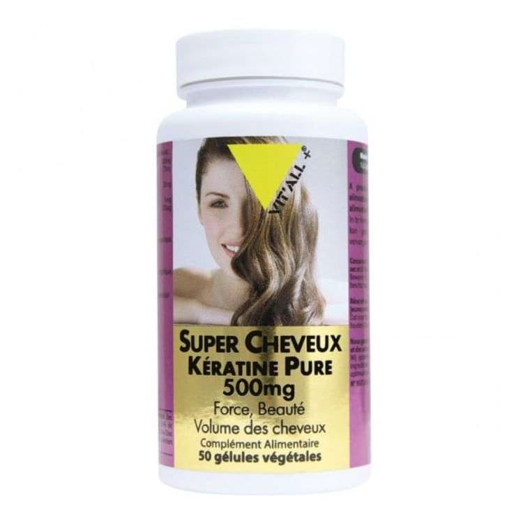 VITALL+ Super cheveux kératine pure 500mg 50 capsules