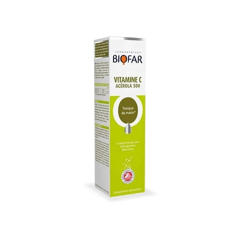 Biofar Vitamine C Acérola 500 20 capsules – complément alimentaire