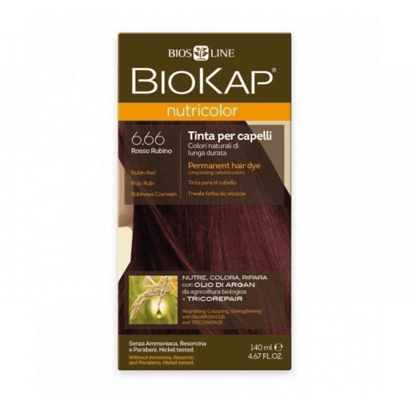 BioKap Nutricolor Delicato Rapid 6.66 Rouge Rubis – coloration cheveux