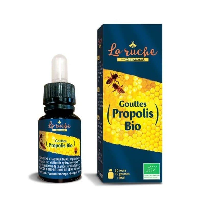 Diétaroma La Ruche Gouttes Propolis Bio 15 ml – soin visage