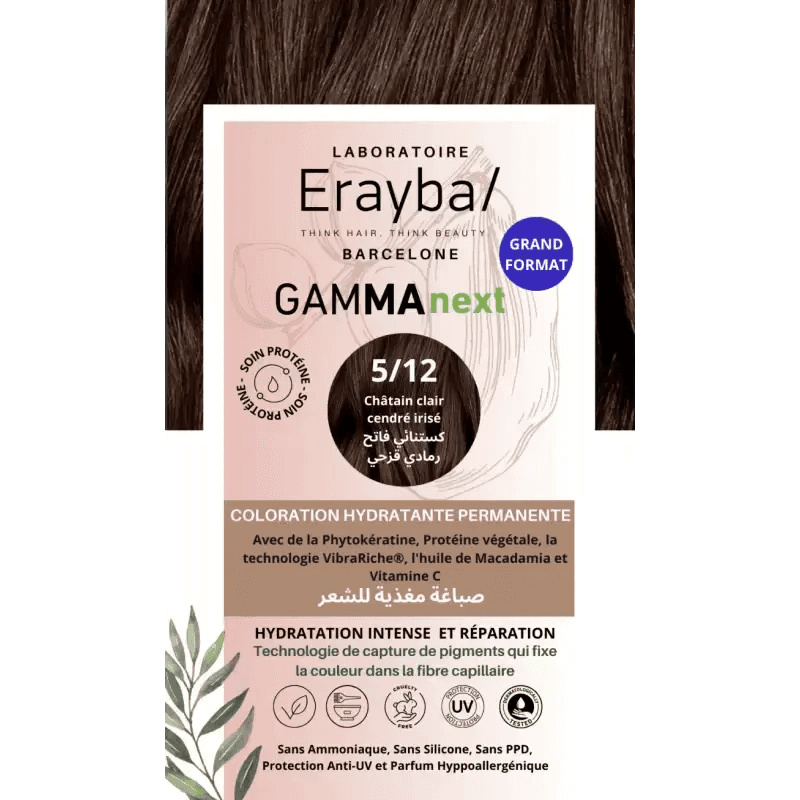 Erayba Coloration Hydratante Permanente - Châtain Clair – coloration cheveux