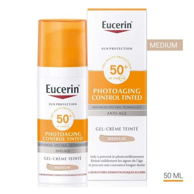 Eucerin Photoaging control tinted sun gel crème spf 50+ medium