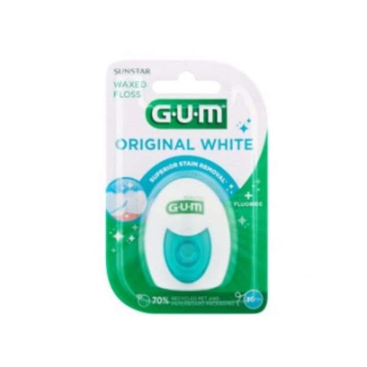 GUM Dentaire original white fils dentaires fluoré et anti coloration 30 m ref 2040