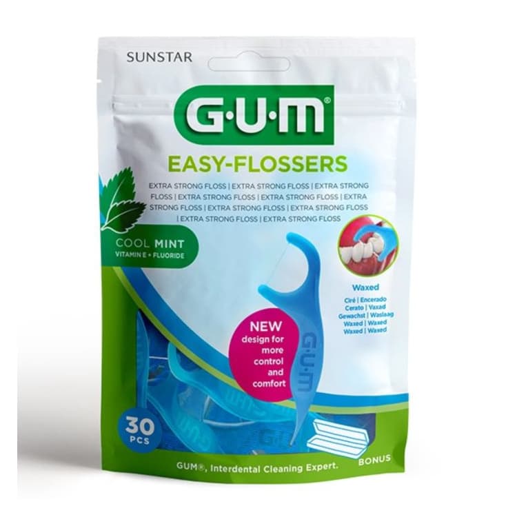 GUM Easy flossers mentholé cire20 cure dent+fil pret a l'emploi ref 890