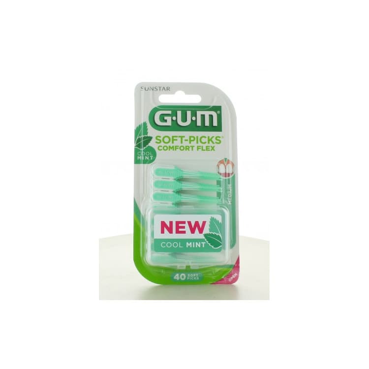GUM Soft pick confort flex mentholé ref 670 40 unités