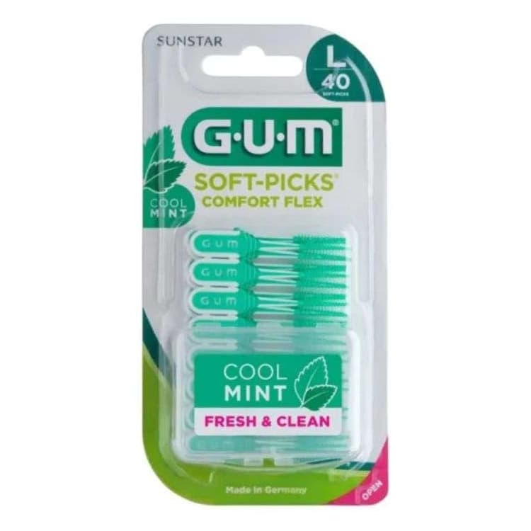 GUM Soft picks comfort flex mentholé 40 larges ref 671