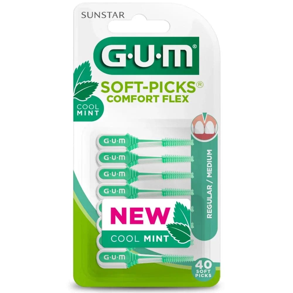 GUM Soft-Picks Confort Flex Mentholé 40 pièces – bucco-dentaire