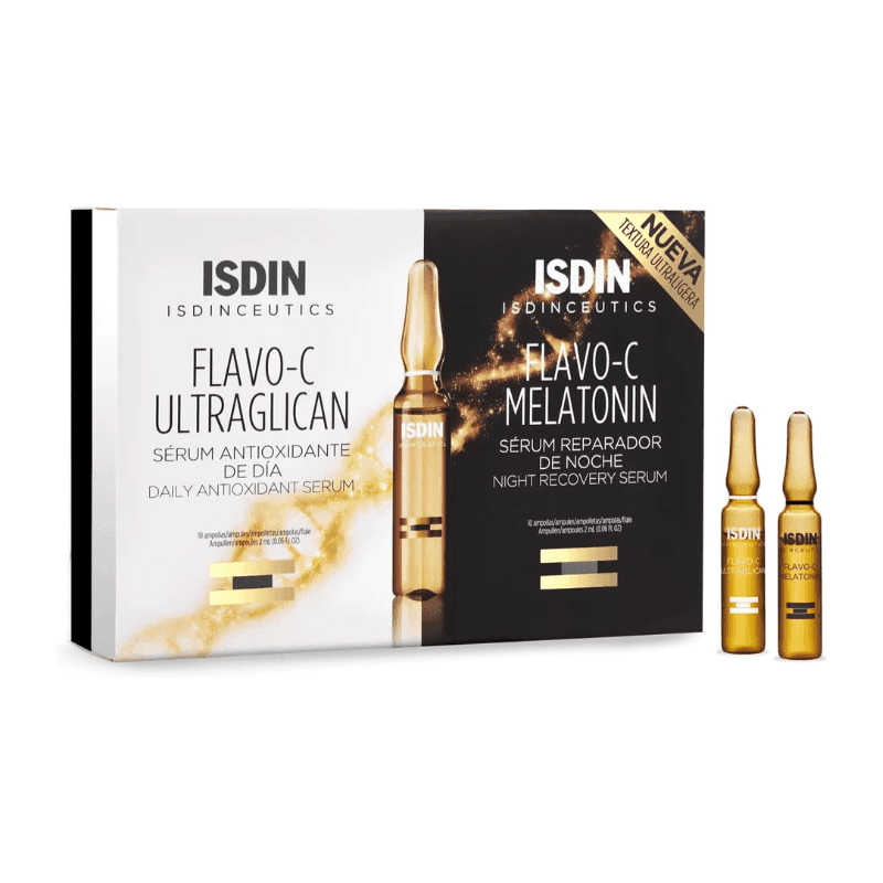 ISDIN Isdinceutics Flavo-C Sérum Antioxydant Jour et Réparateur Nuit 20 ampoules – sérum visage