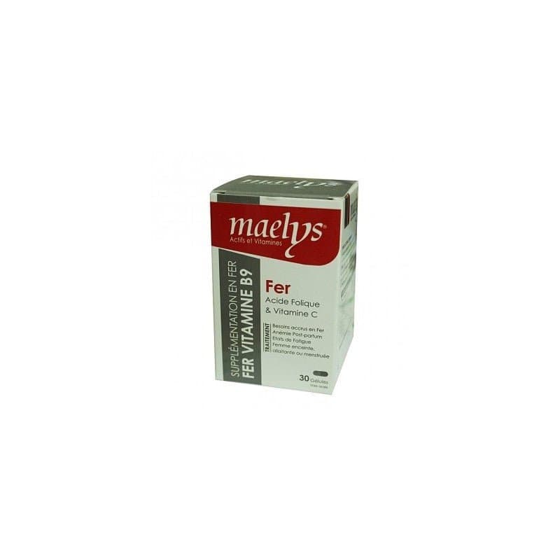 Maelys Fer Acide Folique et Vitamine C 30 gélules – complément alimentaire