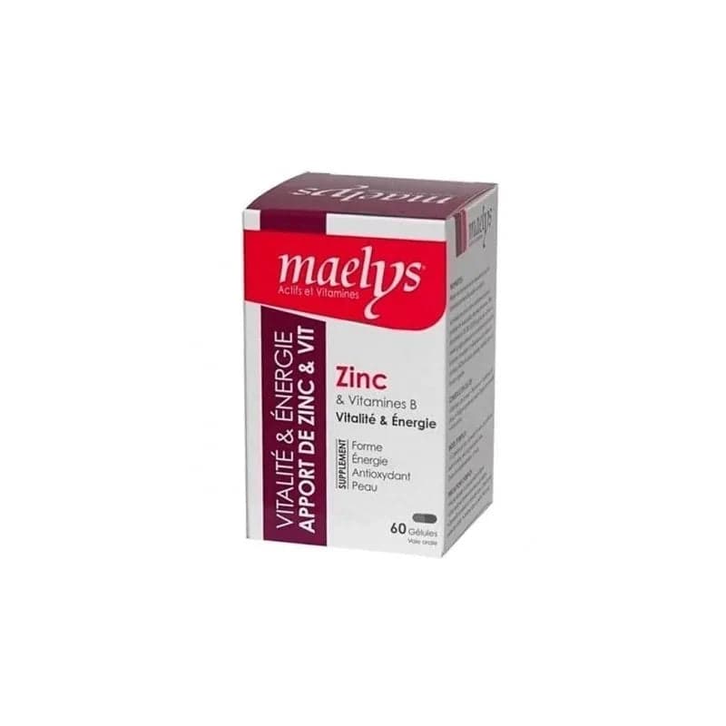 Maelys Zinc et Vitamines B 60 gélules – complément alimentaire