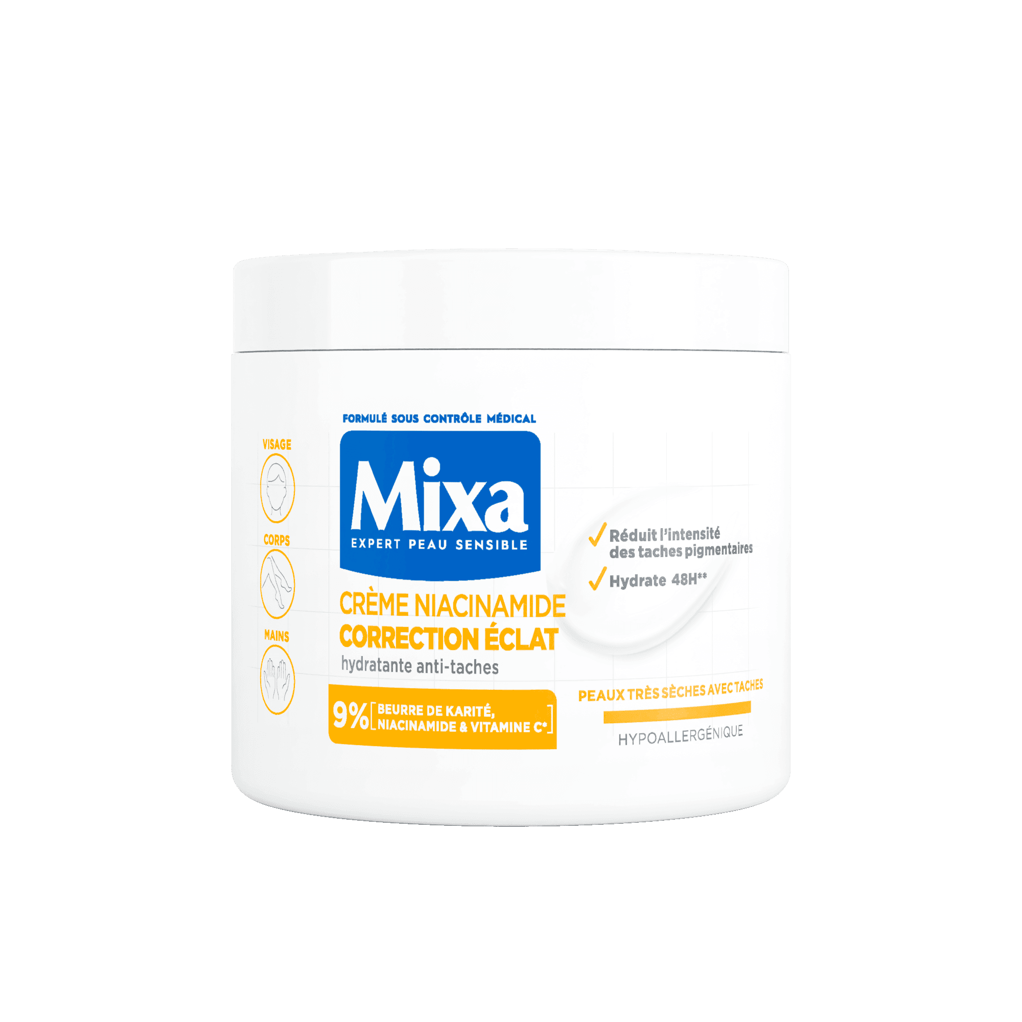 Mixa Crème Niacinamide Correction Éclat Anti-Taches 400 ml – soin visage