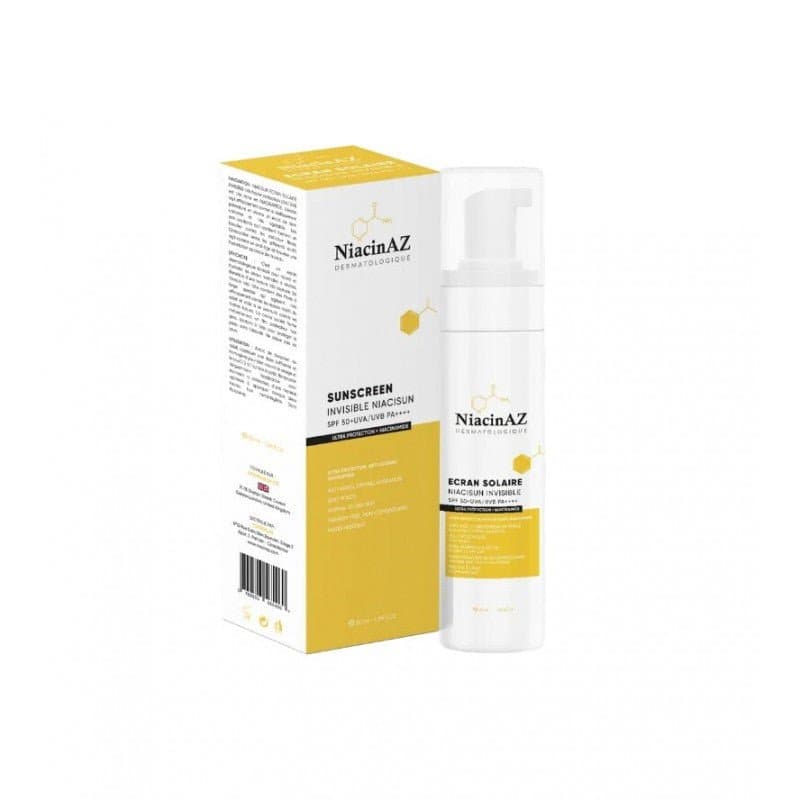 NiacinAZ Niacisun Écran Solaire Invisible SPF50 50 ml – protection solaire