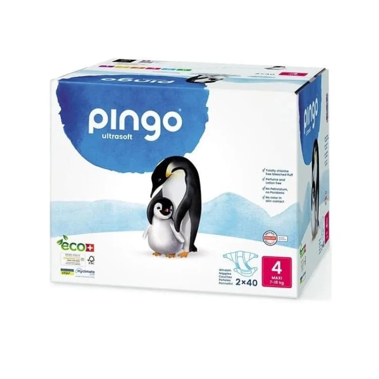 Pingo Couches Écologiques Jetables Maxi Taille 4 (7- ) - 40pcs 18 kg