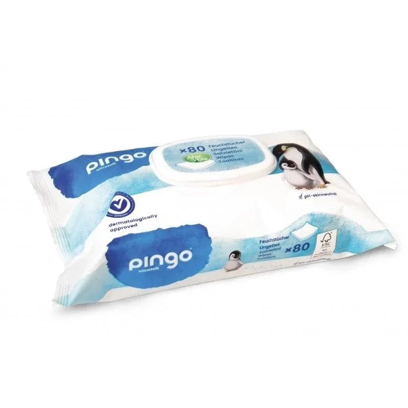 Pingo Lingettes Écologiques Ultra Soft à l'Aloe Vera 80 pièces – lingettes bébé