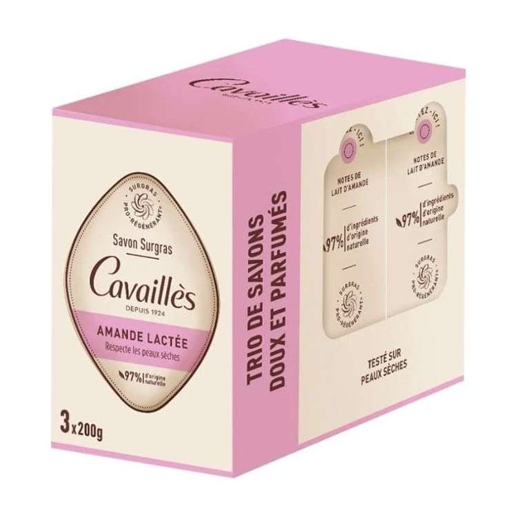 Roge Cavailles Trio de savons doux et parfumes amande lactee 3 x 200 g