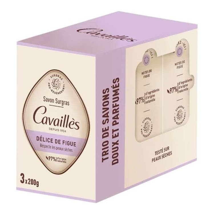Roge Cavailles Trio de savons doux et parfumes délice de figue 3 x 200 g