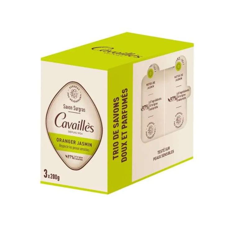 Roge Cavailles Trio de savons doux et parfumes oranger jasmin 3* 200 g