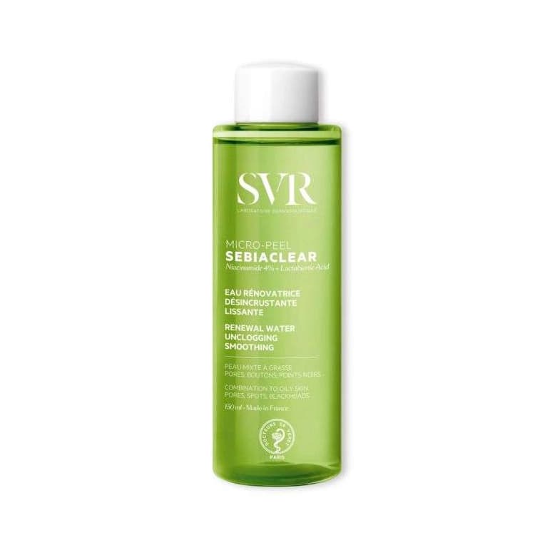 SVR Micro peel sebiaclear peaux mixtes a grasses eau rénovatrice désincrustante 150 ml