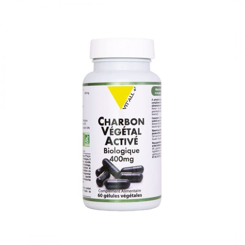 VITALL+ Charbon Végétal Activé 60 gélules – complément alimentaire