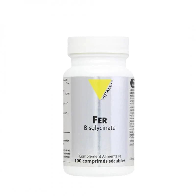 VITALL+ Fer Bisglycinate Sécable 100 comprimés – complément alimentaire
